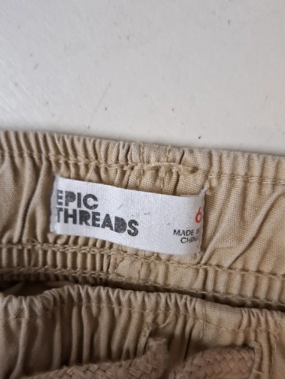Epic Threads Khaki Cargo Shorts with Drawstring Waist